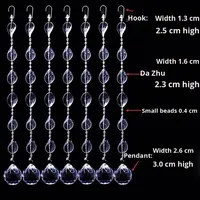 Rideau de ligne en acrylique, chaîne de perles de cristal, rideau suspendu pour plafond, décoration de scène de mariage, décoration d'événements, décoration de mariage