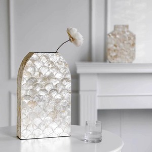 Florero con incrustaciones de madreperla elegante y moderno, pieza decorativa hecha a mano para sala de estar y dormitorio de lujo, decoración del hogar - Product Image 1