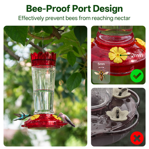 <span class=keywords><strong>Comedero</strong></span> para Colibríes de Tubo Recto Reutilizable de Plástico, <span class=keywords><strong>Comedero</strong></span> para Pájaros Suspendido para Jardín Exterior, Anti-Hormigas y Abejas - Product Image 3