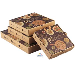 Xách tay tùy chỉnh dùng một lần kraft giấy vuông gấp bánh <span class=keywords><strong>Pizza</strong></span> bao bì hộp cho mì khoai tây chiên Takeaway tại nhà máy giá - Product Image 1