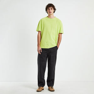 Venta al por mayor 100% algodón de gran tamaño de los hombres de la calle camiseta de color personalizado 300GSM de alta calidad largo sólido patrón de impresión - Product Image 3