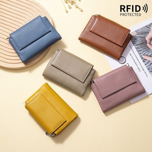 Ando <b>Bag</b> Genuine Cowhide Leather Small Wallet for <b>Women</b> Compact Card Holder Coin Purse with Zipper Pockets - Product Image 2