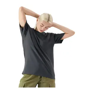 Sommerkleidungsmaterial Großhandel Baumwolle Sommer einfarbiges einfarbiges T-Shirt hochwertiger individueller Logodruck Übergröße Herren-T-Shirts
