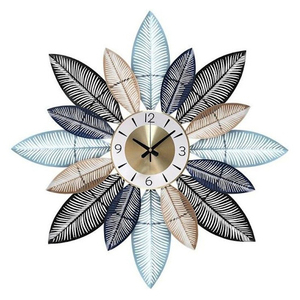 Home Decoration Wall Clock Modern Creative Birds <b>Leaf</b> Metal Wall Clock Gold Color Wedding Decoration Wall Clock - Product Image 3