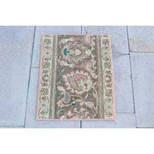 1.4x1.8 ft Turkish Rug, <b>Brown</b> Plants & trees Vintage <b>Wool</b> Rug - Product Image 1