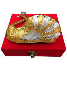 Cuenco de latón de color dorado de aspecto lujoso para regalar en la mesa de aniversario de bodas con caja de terciopelo rojo - Product Image 4