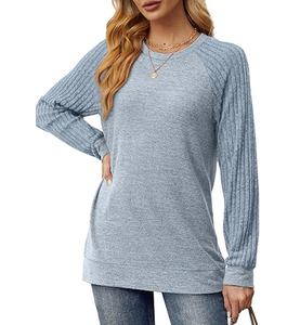 Lightweight Jumpers for Women UK Long Sleeve <b>Shirts</b> Tunic Tops Loose Fit Ladies Crew Neck Pullover Basic <b>Sweaters</b> - Product Image 2