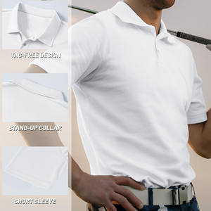 Polos de golf para hombre personalizables, logotipo bordado, tejido de punto informal liso en blanco, venta al por mayor, polos de manga corta para hombre - Product Image 2