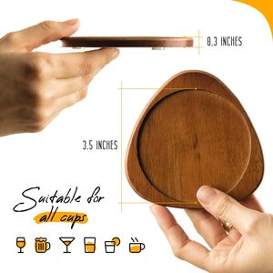 Wooden Coasters with Absorbent Felt , Home <b>Bar</b> Accessories , Coasters for Coffee Table , <b>Bar</b> Set Coasters Decor for Drinks - Product Image 2