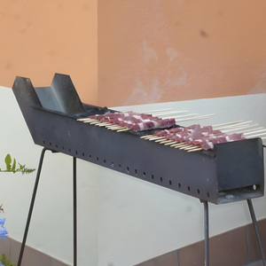 80x14x75cm giardino esterno Barbecue forno acciaio nero Arrosticini fornello - Product Image 3
