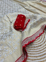Saree Putih Tenun Sutra Khadi Murni dari India untuk Pesta Festival, Pakaian Pernikahan, Blus Etnik Mewah, Pakaian Eksklusif Terbaru