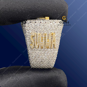 Adorn Your Finger With Elegance of a Hip Hop <b>Ring</b> Featuring a Brilliant Round Cut Lab Grown Diamond <b>Set</b> in 925 <b>Sterling</b> <b>Silver</b> - Product Image 4