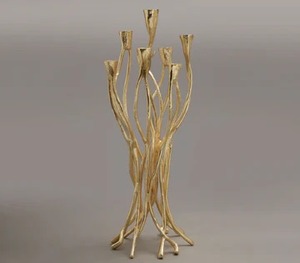 El elegante y moderno portavelas dorado agrega un elegante, acogedor, cálido, sofisticado y acogedor acento a cualquier espacio - Product Image 5