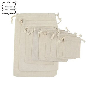 Sac à cordon en coton biologique écologique personnalisé, petite toile blanche avec logo imprimé pour le shopping - Product Image 3