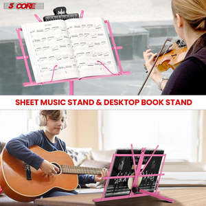 ขาตั้งโน้ตเพลง 5 แกน ปรับระดับได้ ขาตั้งหนังสือแบบตั้งโต๊ะ พกพาสะดวก ที่วางแผ่นโน้ต ทำจากโลหะทั้งหมด พับเก็บได้ - Product Image 6