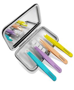 Best Selling <b>Tweezers</b> Set of 4 for Facial <b>Hair</b> Chin <b>Hair</b> and Eyebrows Plucker with Mirror Case STAINLESS STEEL Eyelash <b>Tweezers</b> - Product Image 3