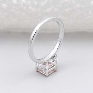 Anillo de Diamantes con Corte Asscher Rosa Rubor Certificado por IGI, Anillo de Compromiso Romántico para Hombre, Piedras Laterales Marquise, Joyería Fina de Rodio - Product Image 5