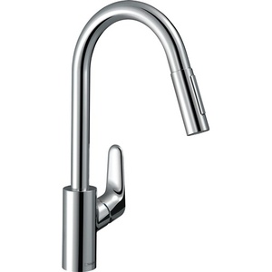 For Hansgrohe HG FOCUS 240 Single-Lever Kitchen Mixer Chrome Pull-Out <b>Spray</b> Faucet - Product Image 1