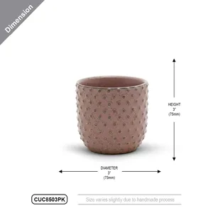 CUC8503PK - Small Special Pink <b>Ceramic</b> <b>Pot</b> - 3" H - Product Image 3