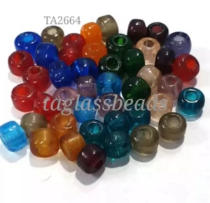 Cuentas de vidrio opque recicladas, disco multicolor - Product Image 3