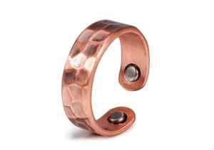 Bracelet magnétique en cuivre bicolore avec motif tressé au centre - Product Image 4