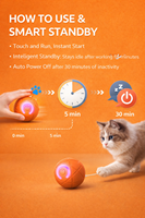 Jouet interactif pour animaux de compagnie, balle roulante électrique rechargeable par USB, en PC et TPR, résistant aux morsures, mouvement automatique, pour chien et chat