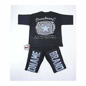 Vente en gros 100% coton DTF imprimé Ensemble pour hommes Logo personnalisé Respirant Durable XL Manches courtes Survêtement Gym Unique Polaire - Product Image 2