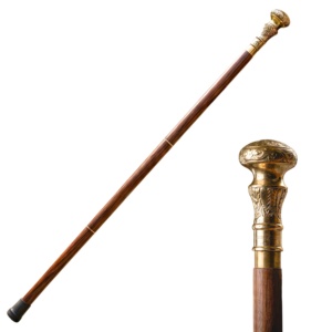 MetalEdge Craft 8019 – Canne de marche en bois de qualité supérieure avec poignée en laiton à 3 plis, style ancien, pour la randonnée et le camping – Vente en gros à bas prix - Product Image 1