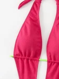 PASUXI New Slim Bathing Suits for Women Customized Teen Girls Swimwear Drawstring String Bikinis Cut Out One Piece Swimsuit Lady