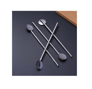 Cuillère en acier inoxydable à long manche, miroir de mélange, modèle d'hôtel, cadeau pour café, assaisonnement, cuillère à dessert - Product Image 1