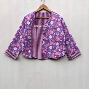 Veste bohème en coton fleuri faite à la main, style automne-hiver, veste-manteau streetwear réversible, cadeau pour elle - Product Image 2