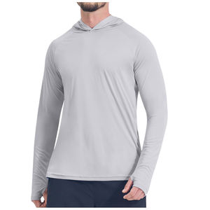 Chemise à capuche de pêche à manches longues et coupe sèche avec LOGO personnalisé Chemise de pêche à séchage rapide Protection UV UPF 50 en polyester durable pour hommes Vêtements - Product Image 1