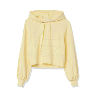 LUXURY IMPEX Custom Women <b>Winter</b> Crop <b>Top</b> Hoodie Casual Pullover Cropped Oversize Front Logo High Quality - Product Image 1