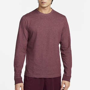 Camiseta de Algodón de Punto para Hombre, Manga Larga, Cuello Redondo, Corte Regular, Color Sólido, Transpirable, Informal - Product Image 1