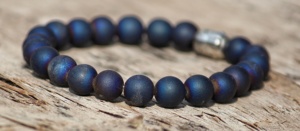 Sunsitara Unisex Buddha Yoga Blue 8MM Adjustable <b>Charm</b> <b>Bracelet</b> Classic Druzy Agate Bangles Number-shaped Pattern Party Wedding - Product Image 2