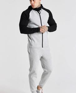 Ensemble de costumes à capuche avec fermeture éclair confortables personnalisés et survêtements élégants pour hommes survêtement personnalisé Slim Fit Gym confortable pour hommes - Product Image 1