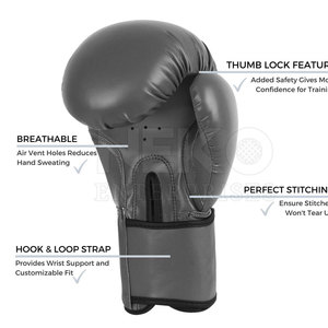 ถุงมือชกมวยทำจากหนังทนทานสำหรับศิลปะการป้องกันตัววัสดุหนังทนทานโลโก้ออกแบบได้ตามต้องการ - Product Image 3