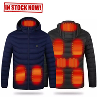 Veste chauffante à capuche en toile OEM 5V avec chauffage USB pour hommes, idéale pour l'hiver, le ski, la chasse, le travail, coupe-vent et respirante