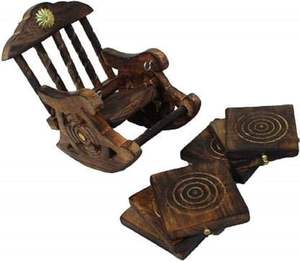 Juego de Posavasos de Madera Clásicos, Protección Duradera para Mesa, Superficie Lisa, Estilo Bohemio, Ecológico, Hecho a Mano, Diseño Personalizable - Product Image 1