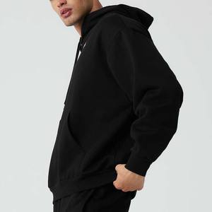 เสื้อฮู้ดผู้ชายแบบกำหนดเองเสื้อสเวตเตอร์มีฮู้ดผ้าคอตตอนแบบสวมหัวไหล่ตกพิมพ์โลโก้ - Product Image 4