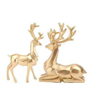 Escultura de Reno de lujo contemporáneo, adorno artesanal navideño de diseño moderno para decoración de sala de estar - Product Image 3