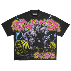 Personnalisé NOUVEAU Hip Hop All Over Print Fit T-shirt Hommes Streetwear T-Shirt Blanc Boxy Tee Avec Contraste Noir Couture Top À La Mode - Product Image 3