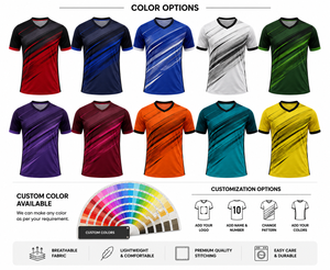 เสื้อฟุตบอลผู้ชายสีแดงดำแบบกำหนดเอง เสื้อทีมกีฬา เสื้อซ้อม OEM - Product Image 5