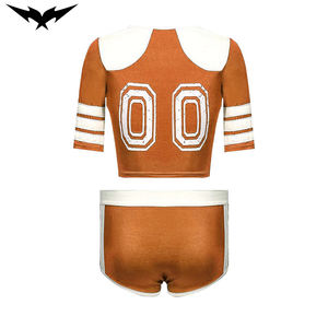 Uniforme de pom-pom girl 2025 nouveautés Uniformes de pom-pom girl avec strass, logo personnalisé par sublimation, broderie à bas quantité minimale de commande - Product Image 3