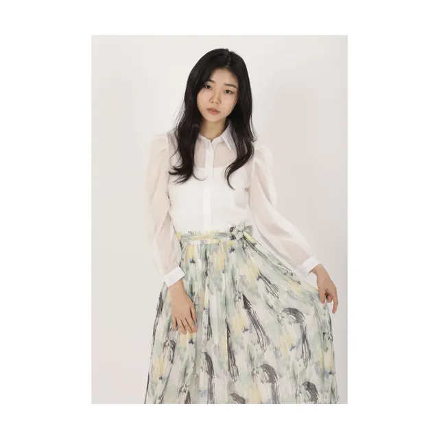 In Korea Best Selling Product Korean traditional improved clothes SOMIKYUNG Watercolor Chiffon Hanbok Skirt SMK-21002