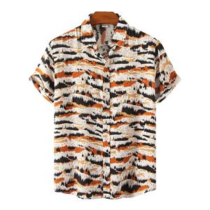 เสื้อผ้าซาตินสำหรับผู้ชายเสื้อเชิ้ตลำลองเดินชายหาดระบายอากาศได้ดีไซส์ใหญ่2024ฤดูร้อนเป็นมิตรกับสิ่งแวดล้อม - Product Image 1