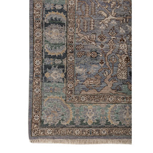 Alfombra de Lana Azul Anudada a Mano con Patrón de Medallón Someplace in Time para el Hogar - Alfombras Jaipur Modelo ZA Ea-3006 (Cs-01) - Product Image 4