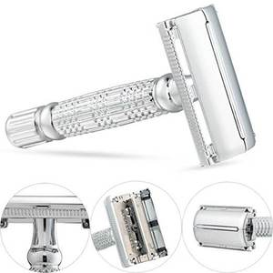 Ensemble de rasoir de rasage de sécurité pour homme de salon de coiffure Offre Spéciale rasoirs ouverts à double tranchant avec long manche - Product Image 2
