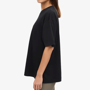 Camiseta Informal Holgada de Gran Tamaño para Mujer, 100% Algodón, Negra, Estilo Urbano, Cuello Redondo, Jersey Transpirable de Secado Rápido para Verano - Product Image 2