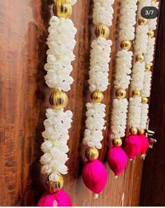 Guirlande de lotus en bois de sola écologique et durable, jasmin, toran, pour Noël, mariage, nouvel an, décoration de porte, taille personnalisable, indien - Product Image 4